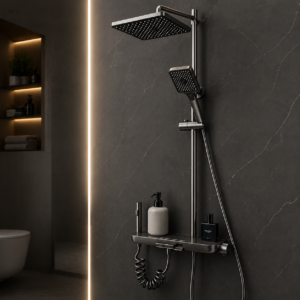 Gun Grey Shower Set – دوش فاخر متعدد الوظائف مع حرارة ثابتة