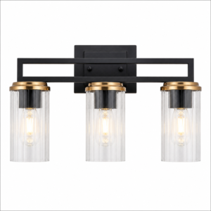 مصباح جداري فاخر 3 أضواء Belisi – أسود وذهبي (Vanity Light) AZS1595-3